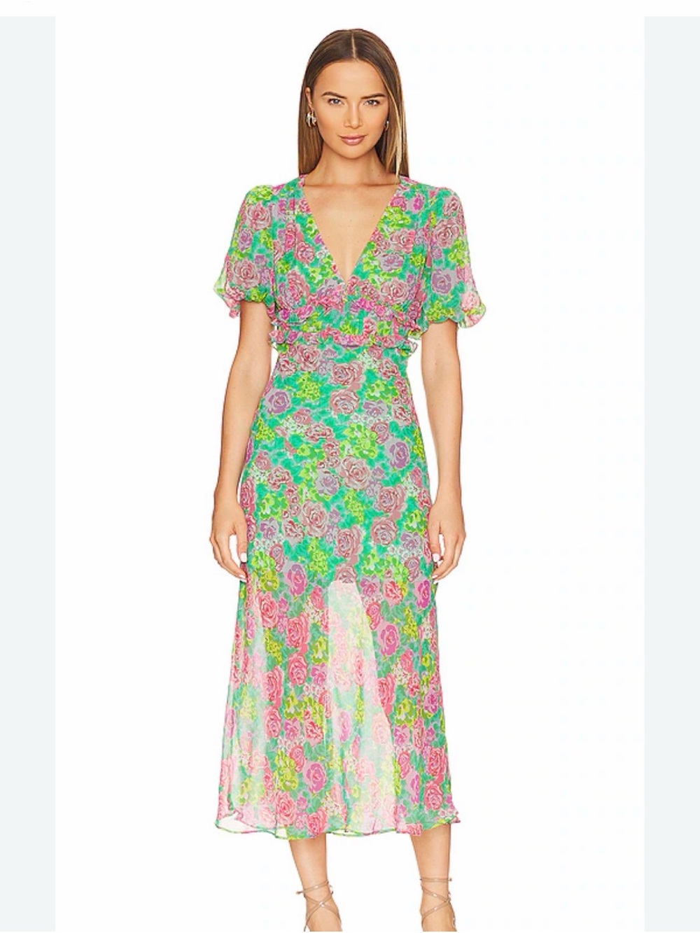 Astr The Label Esperanza Floral Midi Dress